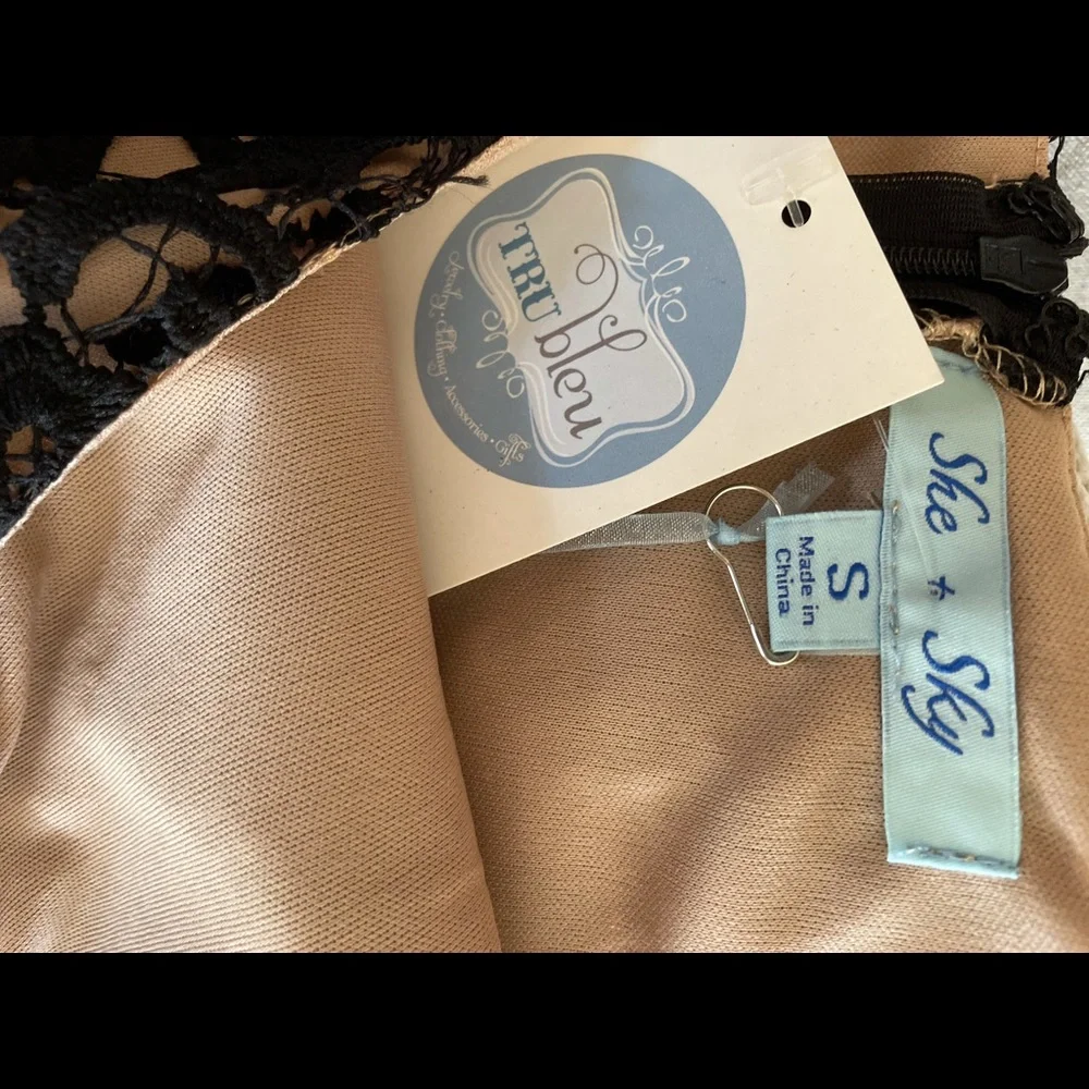 She + Sky NWT Boutique brand Black lace Strappy dress. Size S - Picture 6 of 9